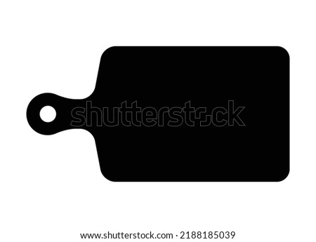 Cutting board with grip handle or chopping board flat vector icon for cooking apps and websites