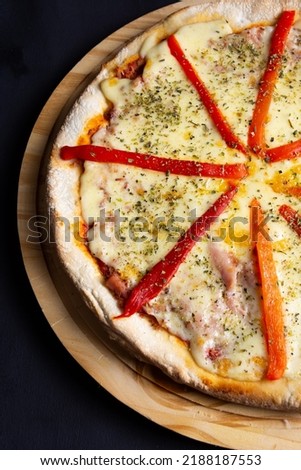 american pizza with red chili cheese and spices