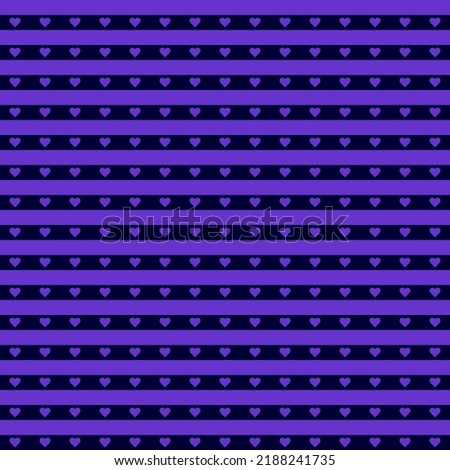 Hearts seamless pattern. Vector abstract texture with small heart. Stylish minimal design for wrapping fabric cloth print Dark Blue Violet Purple colors. Striped pattern texture. Textile swatch EPS 10