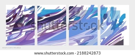 Abstract random bright multicolored strips and waves. Shapes create artistic watercolor pain texture. Universal flyer template. Bold brush strokes with color splatters over white.