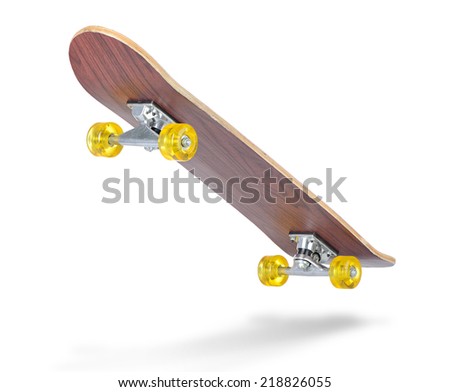 Skateboard deck on white background. File contains a path to isolation. 