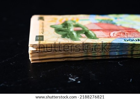 Stack of LEI Romanian money. RON Leu Money European Currency Royalty-Free Stock Photo #2188276821