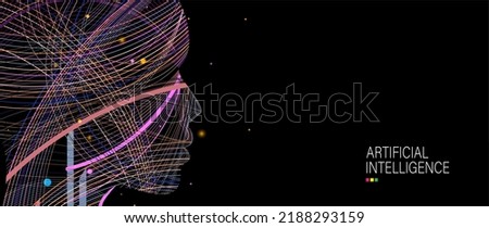 Conceptual technology illustration of artificial intelligence. Abstract futuristic background Royalty-Free Stock Photo #2188293159