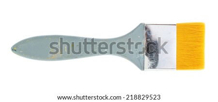 Wide paint brush isolated over the white background