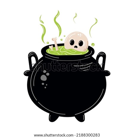 Magic Witch Cauldron. Magical boiler isolated on white background