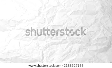 White сlean crumpled paper background. Horizontal crumpled empty paper template for posters and banners. Vector illustration Royalty-Free Stock Photo #2188327955