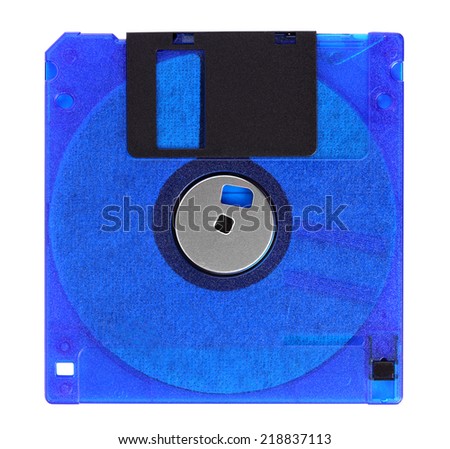 Floppy disks on a white background, close-up