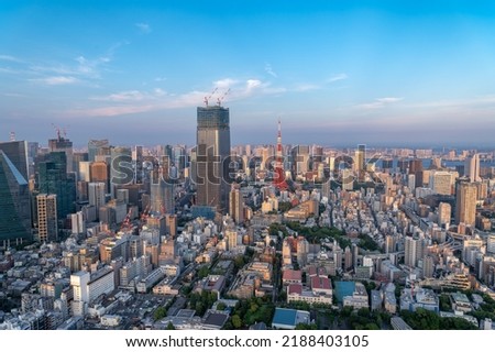 Evening urban view of Tokyo from Roppongi, Minato-ku, Tokyo