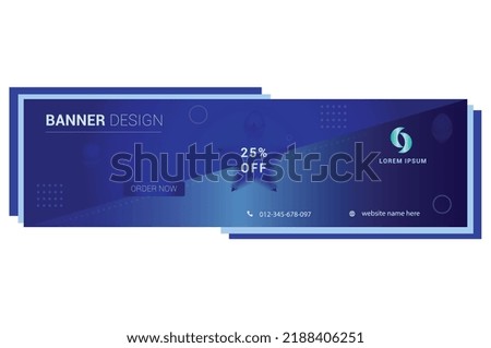 creative web banner with blue color on illustrator. gradient color