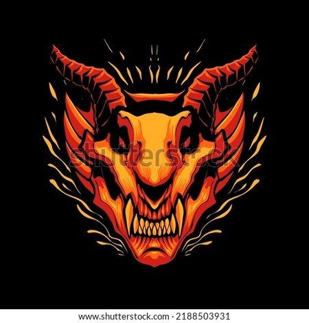 the red dragon head illustration vector
