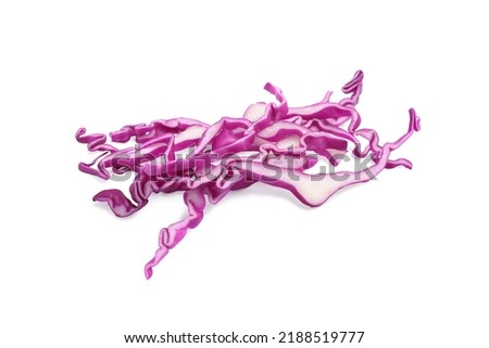 Shredded fresh red cabbage isolated on white Royalty-Free Stock Photo #2188519777