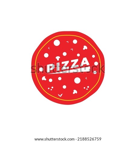 Red pizza logo vector illustration 