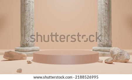 Luxury pillar podium 3D Background