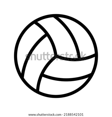 Volleyball ball linear icon. Volleyball ball isolated icon. Black volleyball ball symbol. Vector illustration.