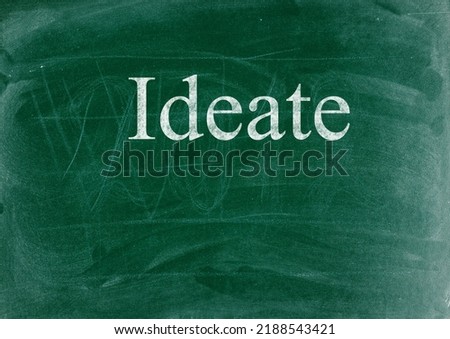 Ideate business phrase written in chalk on a blackboard