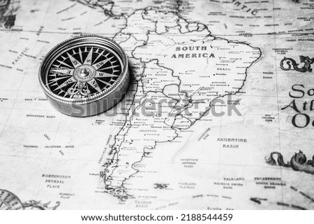 Soith America on map background Royalty-Free Stock Photo #2188544459