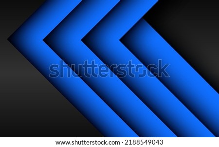Abstract blue arrow direction on dark grey with blank space design modern futuristic technology background. eps10 vector