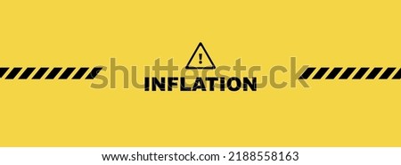 inflation sign on yellow background