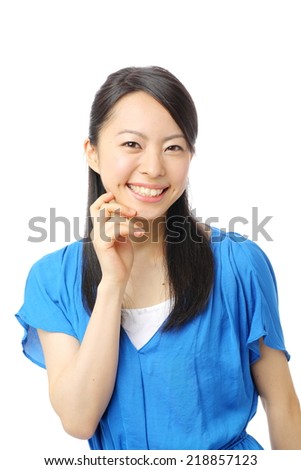 woman smiling and winking