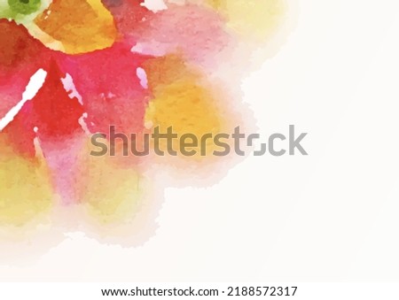 The watercolor painting depicts a delicate flower part in a vector file format and has a space suitable for inserting text.