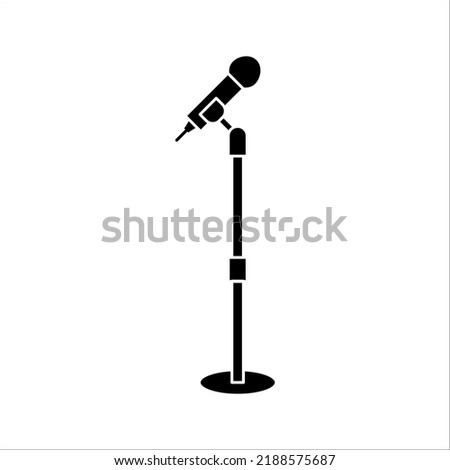 Microphone vector icon. Black music symbol for web design and mobile app on white background.