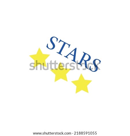 3 stars cartoon star shape yellow orange, illustration simple star rating symbol, clip art three star for logo, pentagram star for decoration ranking award, vector