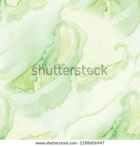 Green Watercolor Ocean. Green Pastel Texture. Soft Seamless Background. Water Seamless Seamless Ocean. Water Ink Art Paint. Green Ocean Background. Sea Modern Vector Painting. Sea Abstract Background