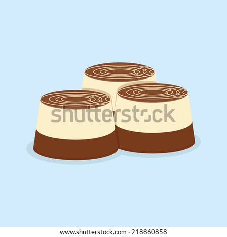 a group of delicious white chocolates on a blue background