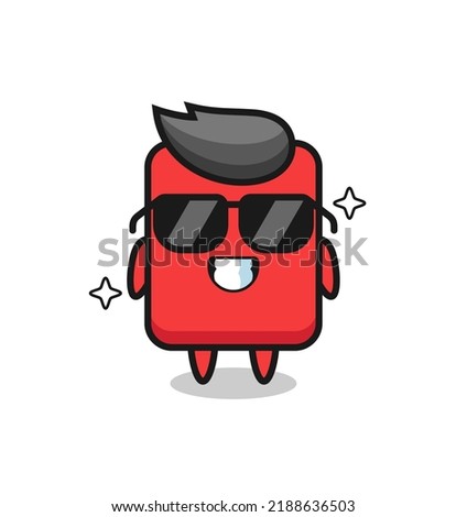 Cartoon mascot of red card with cool gesture , cute style design for t shirt, sticker, logo element