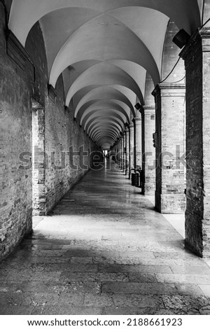 Beautiful places of Italy. Walking old streets of Urbino, city and World Heritage Site in Marche region, Italy. Black and White photography.