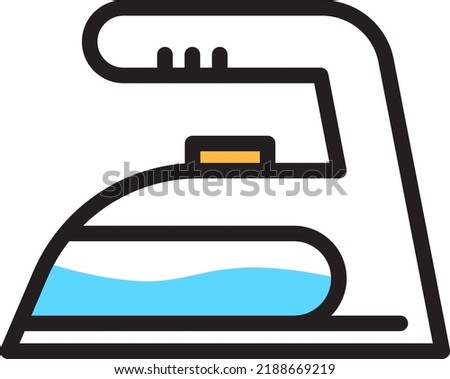 Clothing iron icon. Steaming device. Housework symbol