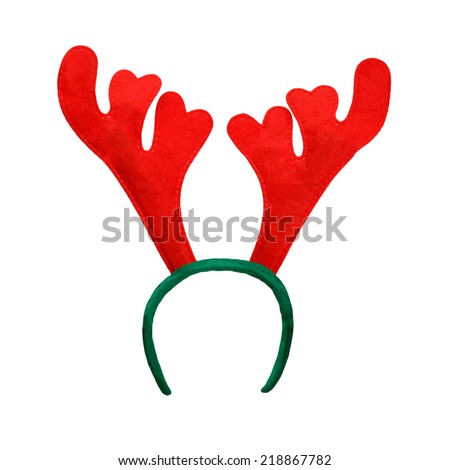 Funny Christmas antlers of a deer isolated on white background