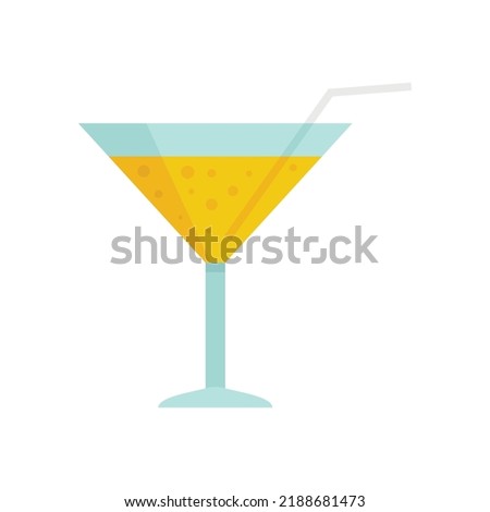 Room service cocktail icon. Flat illustration of room service cocktail vector icon isolated on white background