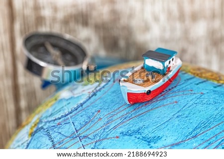 Concept : sea voyages on the ocean on boat