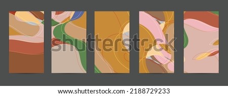 Abstract vector background set with bright gradient wavy organic overlapping shapes grunge textured. Fluid wavy lines.Template for seasonal sale advertising  marketing technology.