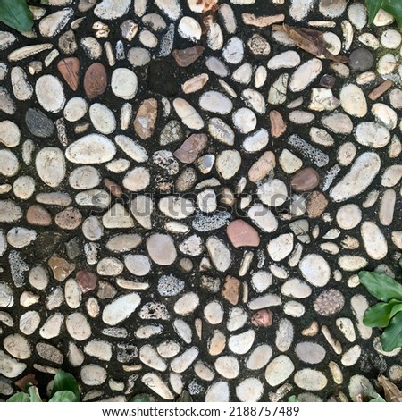 Closeup picture of rock textured tile design in nature