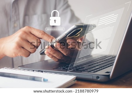 Employee confidentiality. Software for security, searching and managing corporate files and employee information. NDA(Non-disclosure agreement). Management system with employee privacy. Royalty-Free Stock Photo #2188780979