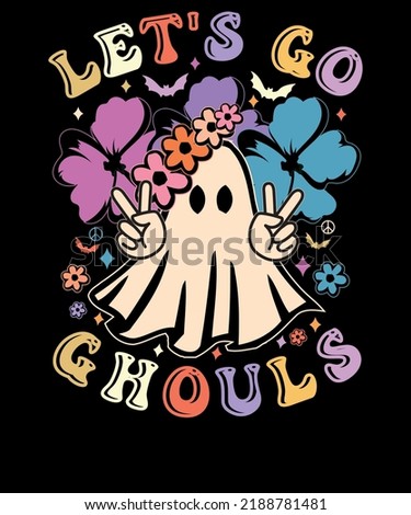 Let's go ghouls Halloween boo Retro t shirt Vintage Halloween Party t-shirt design