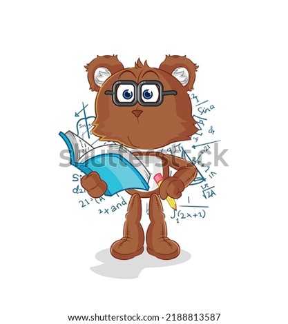 the bear geek cartoon. cartoon mascot vector