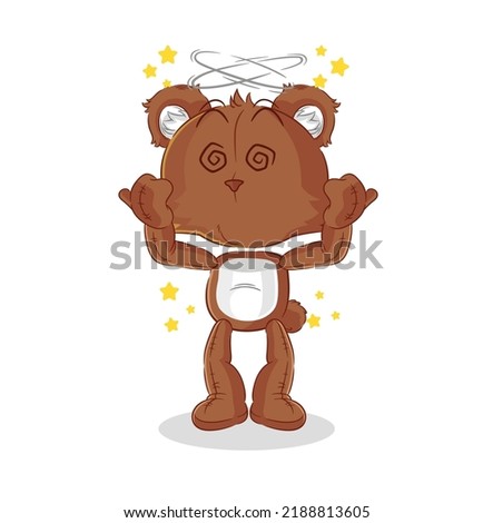 the bear dizzy head mascot. cartoon vector
