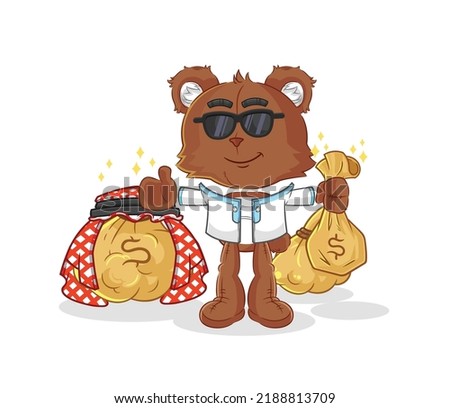 the bear rich arabian mascot. cartoon vector