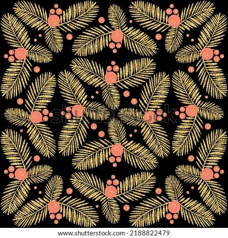 Gold leaf monstera palm tree pink jungle rainforest, seamless pattern black gold shimmer glitter background