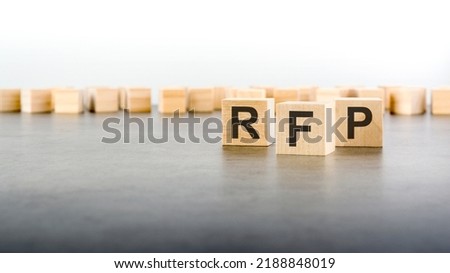 RFP - Request For Proposal - letter pices on the wooden cubes Royalty-Free Stock Photo #2188848019