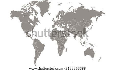 World map. Silhouette map. Color vector modern.