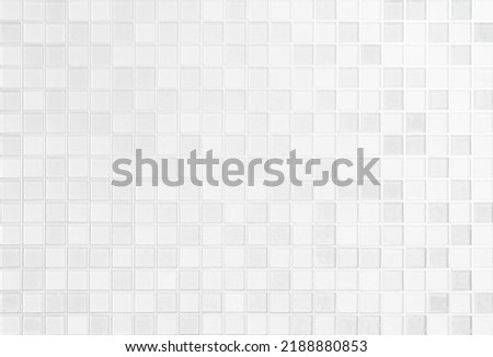 White tile wall chequered background bathroom floor texture. Ceramic wall and floor tiles mosaic background in bathroom and kitchen clean. Design pattern geometric with grid wallpaper decoration pool.