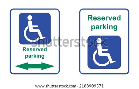 Reserved parking - disabled person vector sign