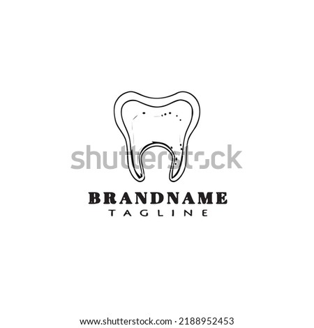 dental clinic logo cartoon icon design template black modern isolated vector illustration