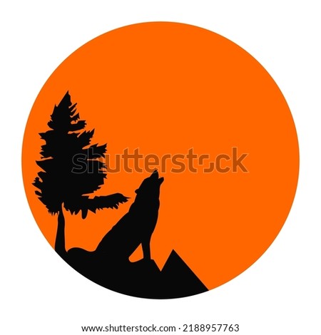 Wolf line icon vector design and illustration with editable stroke