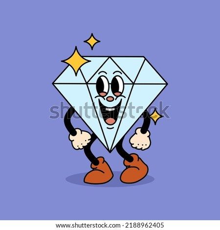 cute diamond cartoon character vector illustration is perfect for logos, symbols and advertising