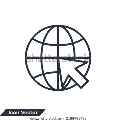 internet icon logo vector illustration. Click to go to website symbol template for graphic and web design collection